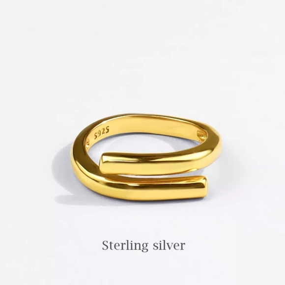 NEW 18K Yellow Gold-Plated Adjustable Band Ring‎ - Picture 7 of 15